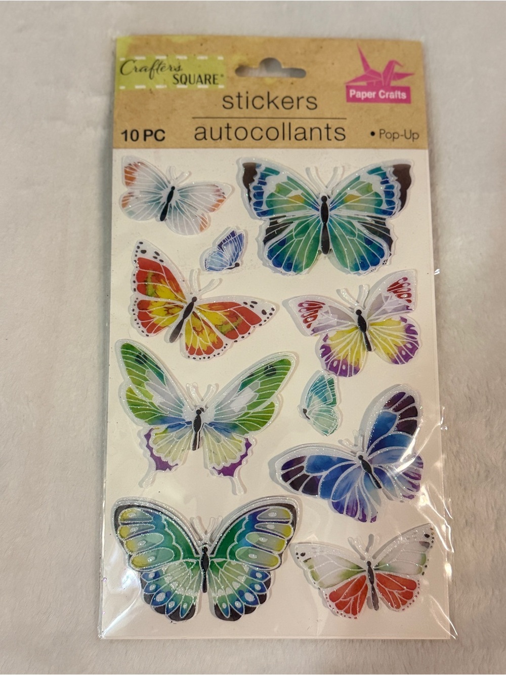 Multicolor Butterfly Stickers - 10 Pc